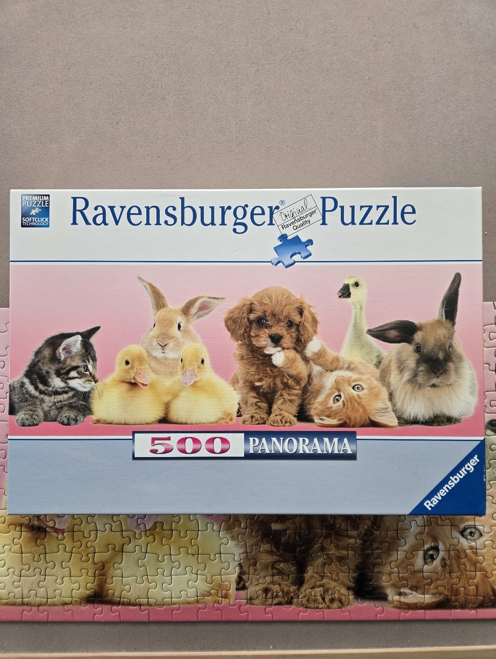 2014 Ravensburger "Animal Friends" Panorama 500pc Puzzle (Missing 1 Piece)